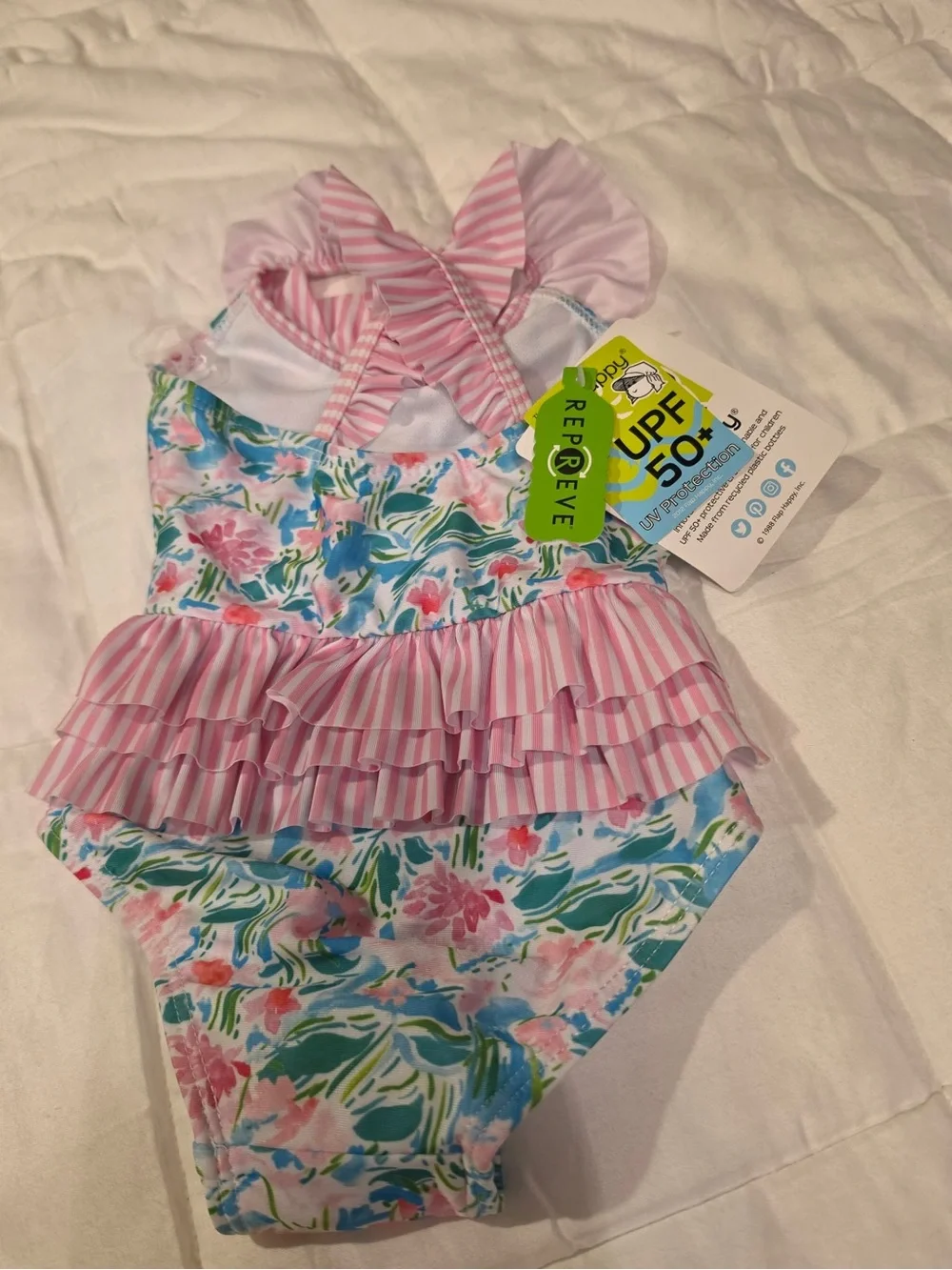 Flap Happy Pink Floral Ruffle One-Piece Swimsuit
